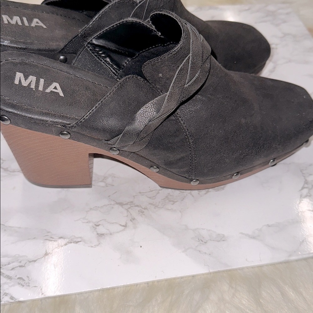 MIA Black studded Mules size 10M